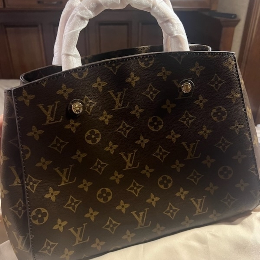 Luxury Designer Brown Monogram Tote Bag